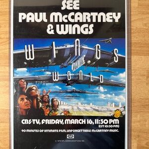 PAUL MCCARTNEY & WINGS OVER THE WORLD 11X17 MOVIE POSTER 1979 BEATLES LIFE 1969